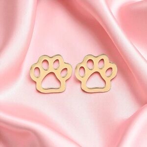 Gold Paw Print Earrings